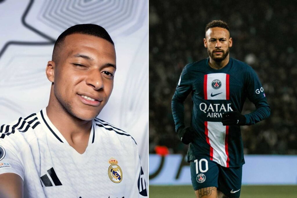 Neymar and Kylian Mbappé 